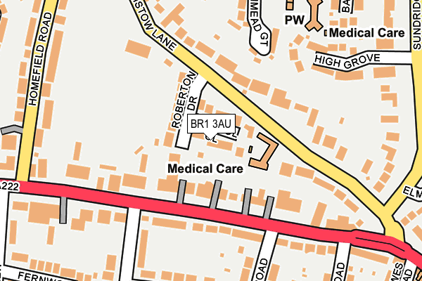 BR1 3AU map - OS OpenMap – Local (Ordnance Survey)