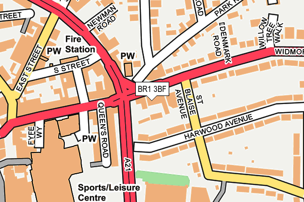 BR1 3BF map - OS OpenMap – Local (Ordnance Survey)