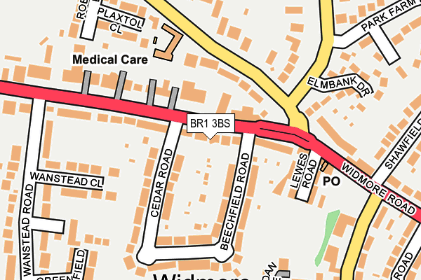 BR1 3BS map - OS OpenMap – Local (Ordnance Survey)