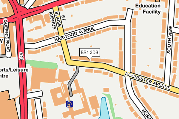 BR1 3DB map - OS OpenMap – Local (Ordnance Survey)