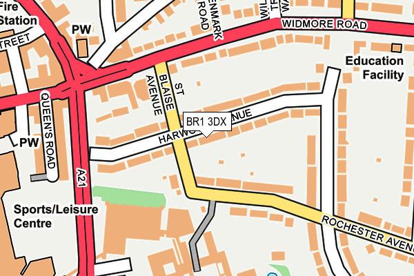 BR1 3DX map - OS OpenMap – Local (Ordnance Survey)