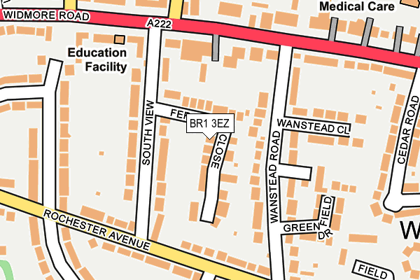 BR1 3EZ map - OS OpenMap – Local (Ordnance Survey)