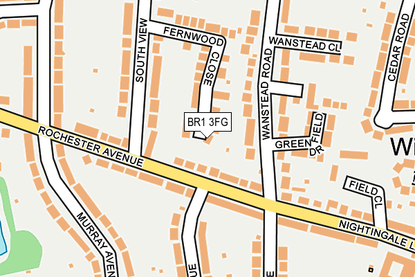 BR1 3FG map - OS OpenMap – Local (Ordnance Survey)