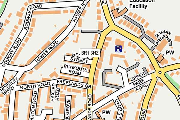 BR1 3HZ map - OS OpenMap – Local (Ordnance Survey)