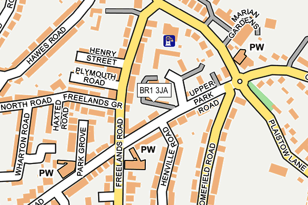 BR1 3JA map - OS OpenMap – Local (Ordnance Survey)