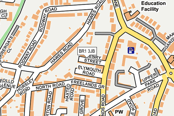 BR1 3JB map - OS OpenMap – Local (Ordnance Survey)