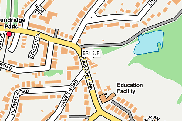 BR1 3JF map - OS OpenMap – Local (Ordnance Survey)