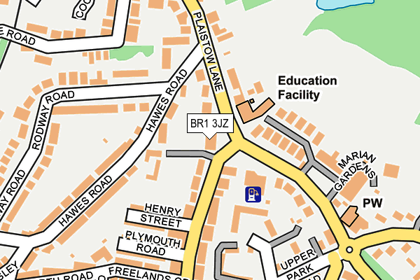 BR1 3JZ map - OS OpenMap – Local (Ordnance Survey)