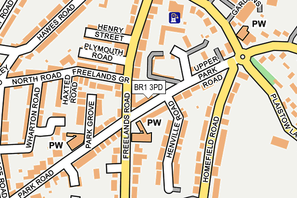 BR1 3PD map - OS OpenMap – Local (Ordnance Survey)