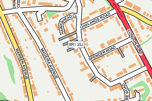 BR1 3SJ map - OS OpenMap – Local (Ordnance Survey)
