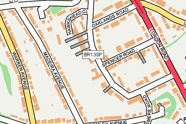 BR1 3SP map - OS OpenMap – Local (Ordnance Survey)