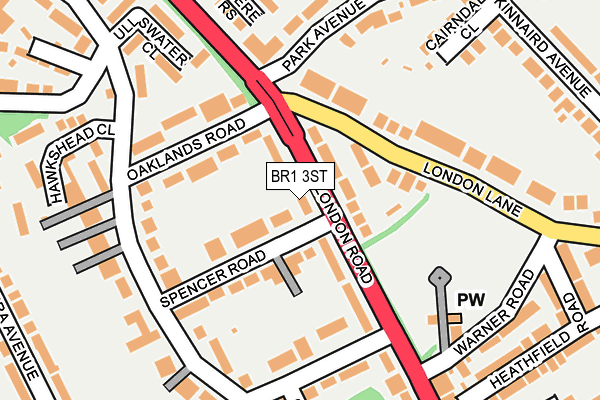 BR1 3ST map - OS OpenMap – Local (Ordnance Survey)