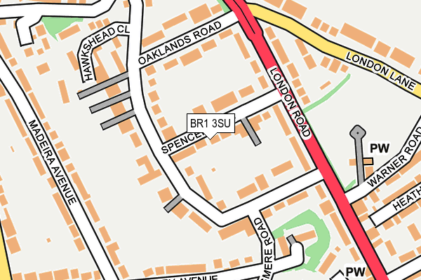 BR1 3SU map - OS OpenMap – Local (Ordnance Survey)