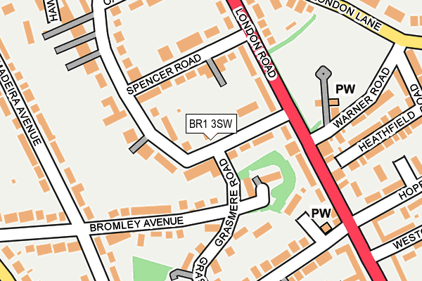 BR1 3SW map - OS OpenMap – Local (Ordnance Survey)