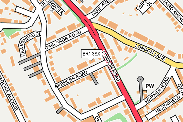 BR1 3SX map - OS OpenMap – Local (Ordnance Survey)