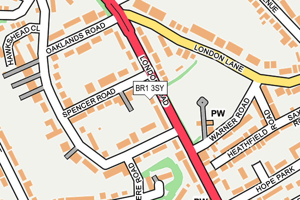 BR1 3SY map - OS OpenMap – Local (Ordnance Survey)