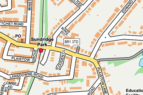 BR1 3TD map - OS OpenMap – Local (Ordnance Survey)