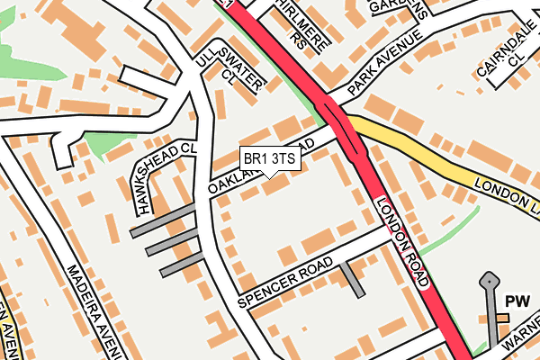 BR1 3TS map - OS OpenMap – Local (Ordnance Survey)