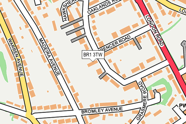 BR1 3TW map - OS OpenMap – Local (Ordnance Survey)