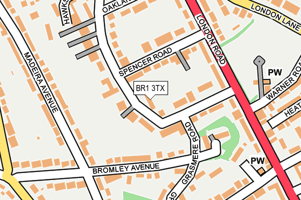 BR1 3TX map - OS OpenMap – Local (Ordnance Survey)