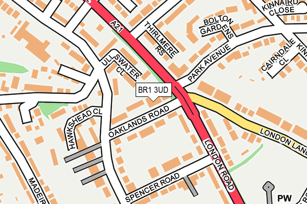 BR1 3UD map - OS OpenMap – Local (Ordnance Survey)