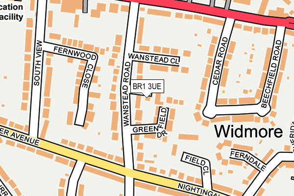 BR1 3UE map - OS OpenMap – Local (Ordnance Survey)