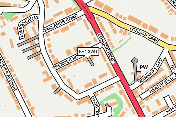BR1 3WU map - OS OpenMap – Local (Ordnance Survey)