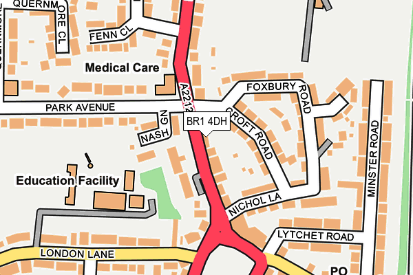 BR1 4DH map - OS OpenMap – Local (Ordnance Survey)