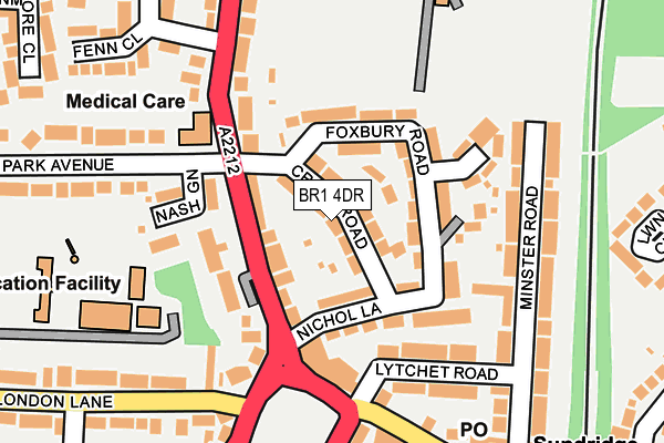 BR1 4DR map - OS OpenMap – Local (Ordnance Survey)
