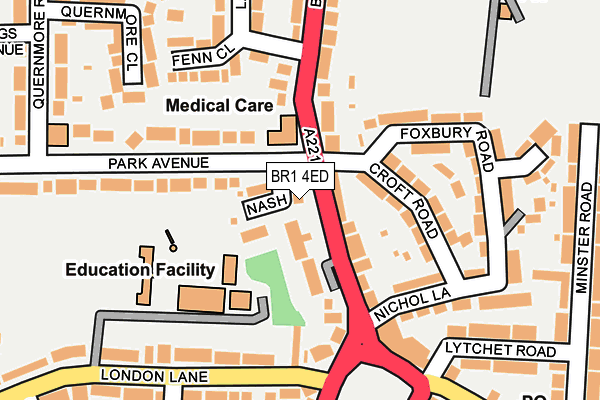 BR1 4ED map - OS OpenMap – Local (Ordnance Survey)