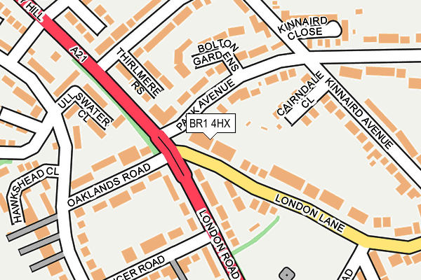 BR1 4HX map - OS OpenMap – Local (Ordnance Survey)