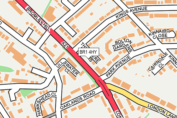 BR1 4HY map - OS OpenMap – Local (Ordnance Survey)