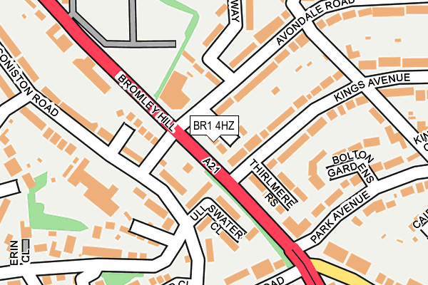 BR1 4HZ map - OS OpenMap – Local (Ordnance Survey)