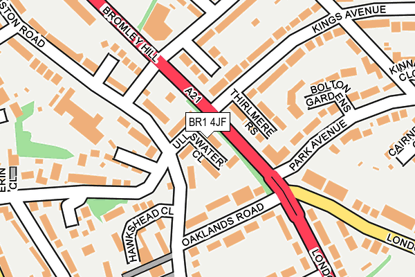 BR1 4JF map - OS OpenMap – Local (Ordnance Survey)