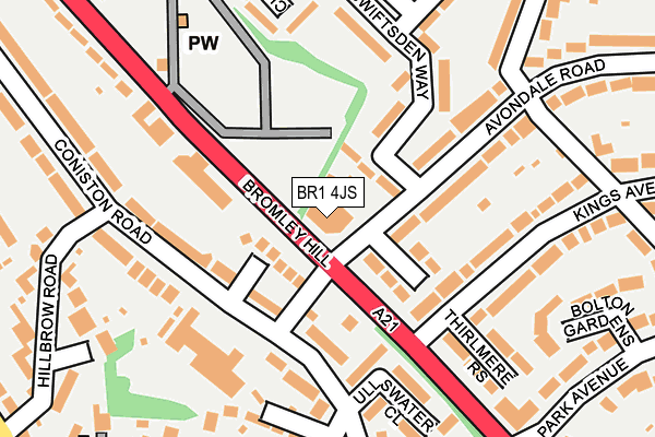 BR1 4JS map - OS OpenMap – Local (Ordnance Survey)