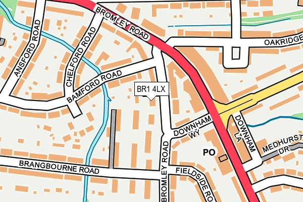BR1 4LX map - OS OpenMap – Local (Ordnance Survey)