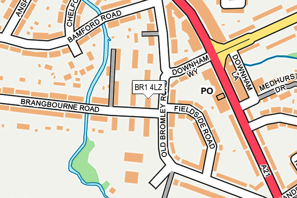 BR1 4LZ map - OS OpenMap – Local (Ordnance Survey)