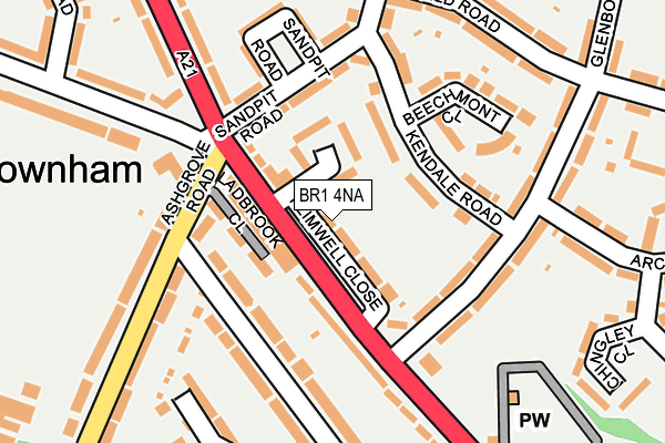 BR1 4NA map - OS OpenMap – Local (Ordnance Survey)