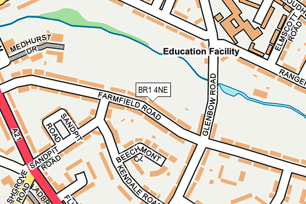 BR1 4NE map - OS OpenMap – Local (Ordnance Survey)