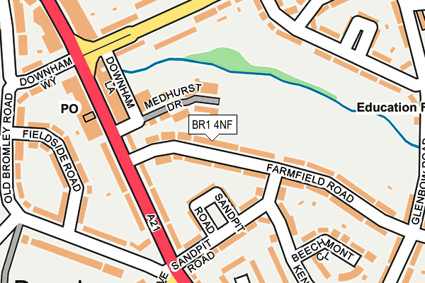 BR1 4NF map - OS OpenMap – Local (Ordnance Survey)