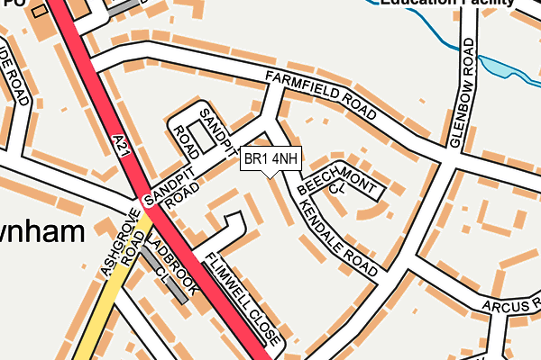BR1 4NH map - OS OpenMap – Local (Ordnance Survey)