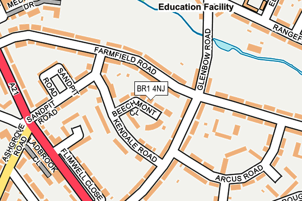 BR1 4NJ map - OS OpenMap – Local (Ordnance Survey)