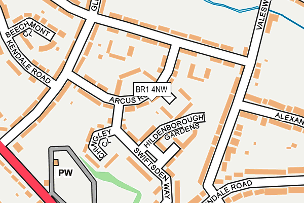 BR1 4NW map - OS OpenMap – Local (Ordnance Survey)