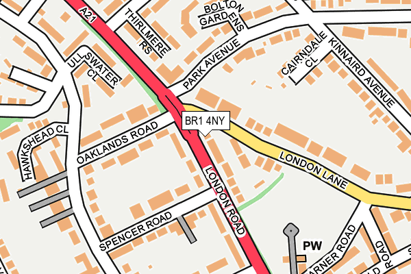 BR1 4NY map - OS OpenMap – Local (Ordnance Survey)