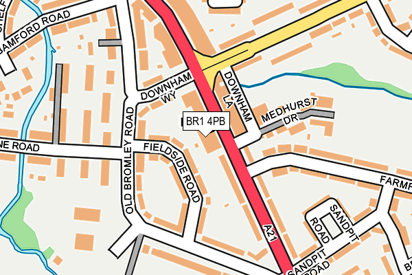 BR1 4PB map - OS OpenMap – Local (Ordnance Survey)
