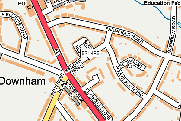 BR1 4PE map - OS OpenMap – Local (Ordnance Survey)