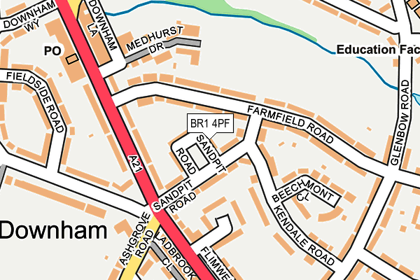 BR1 4PF map - OS OpenMap – Local (Ordnance Survey)