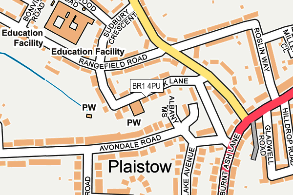 BR1 4PU map - OS OpenMap – Local (Ordnance Survey)