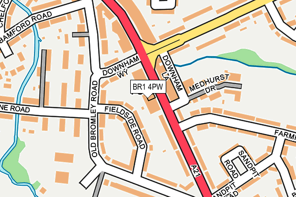 BR1 4PW map - OS OpenMap – Local (Ordnance Survey)