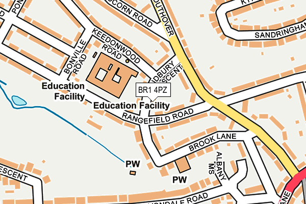 BR1 4PZ map - OS OpenMap – Local (Ordnance Survey)